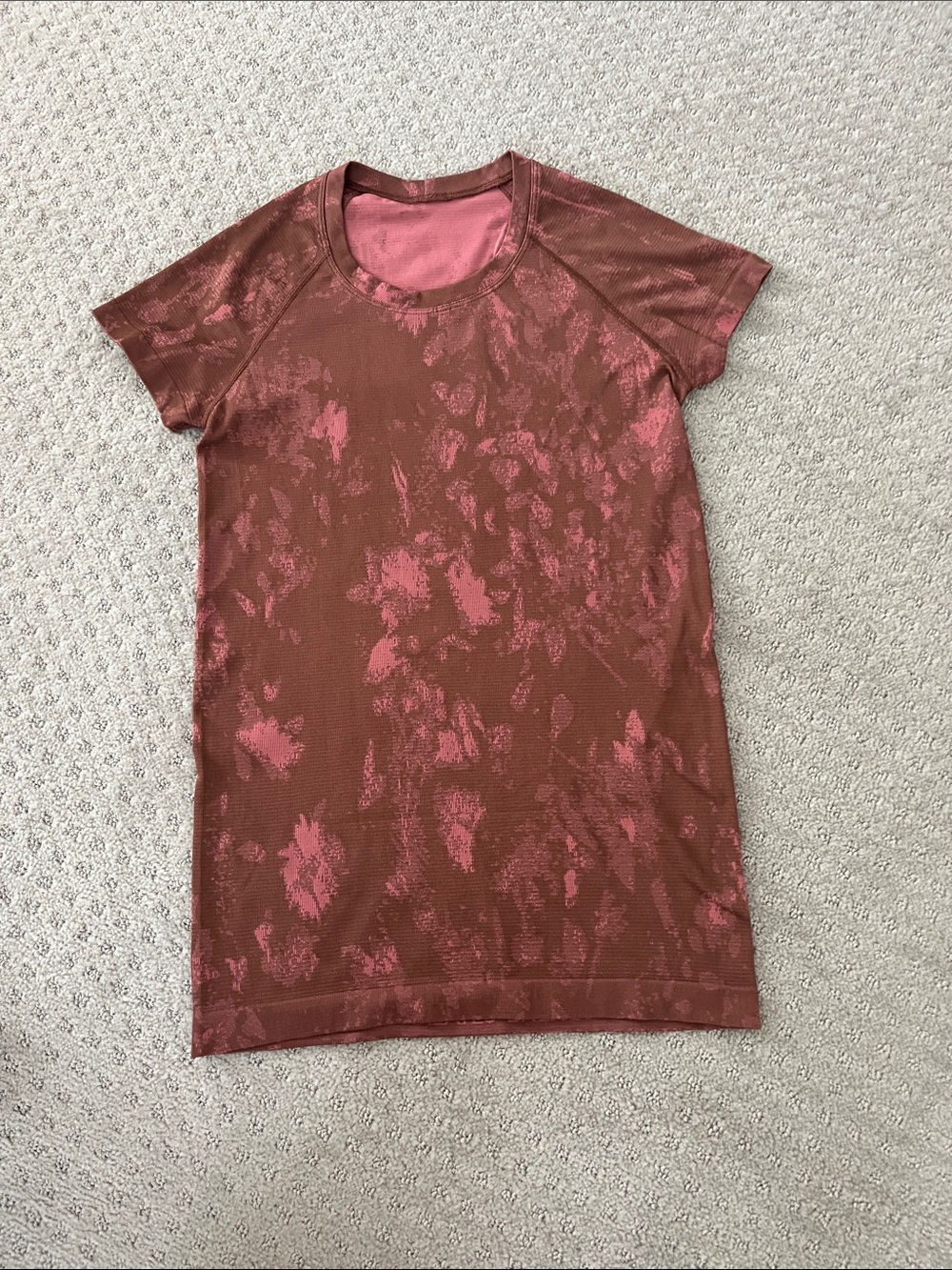 lululemon athletica Rust and Dusty Pink Short Sleeve Active Tee